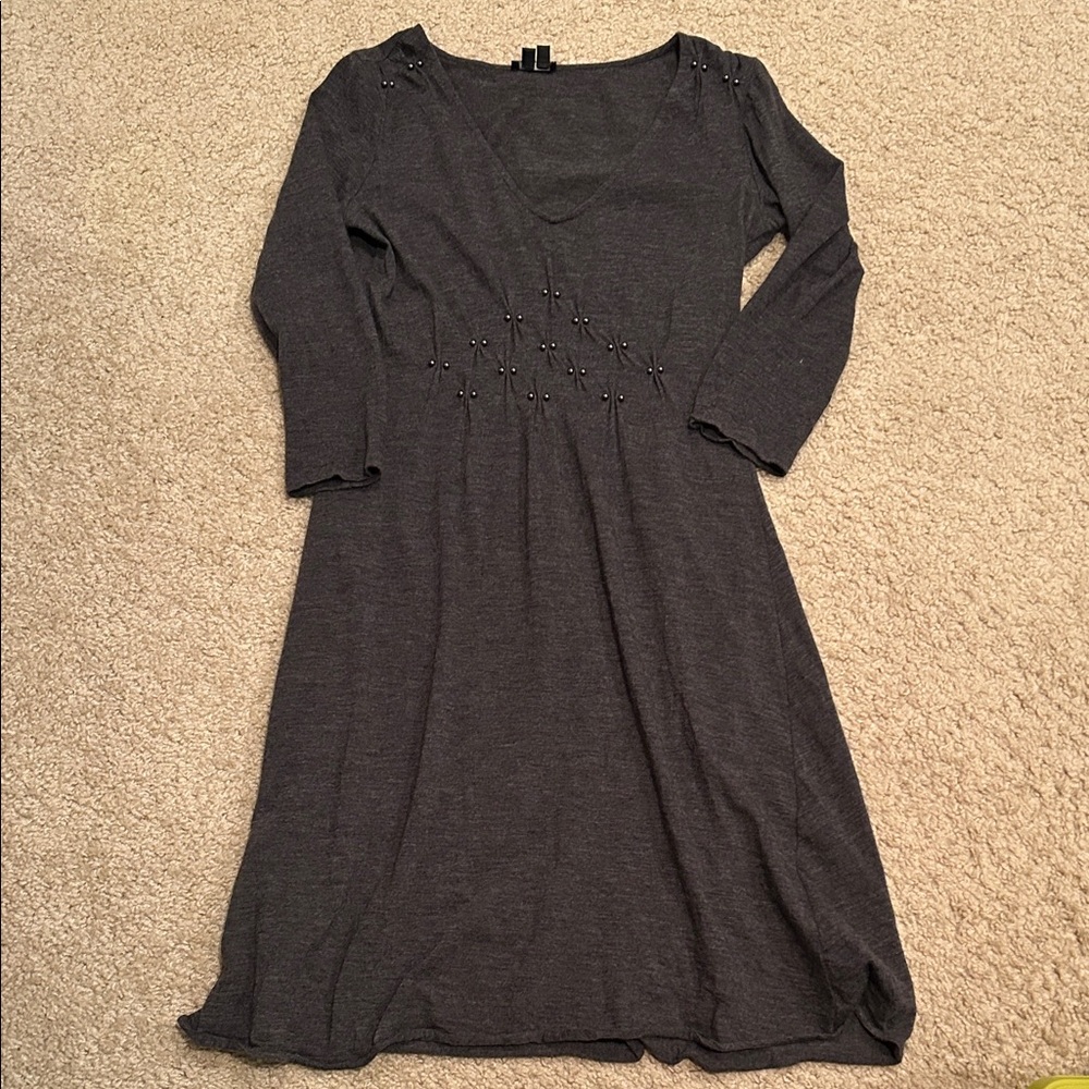 Theory Charcoal Midi Dress